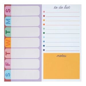 Weekly Home Office Planner Pad - Multicolor